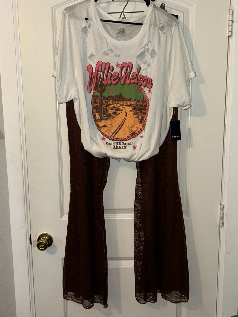 Torrid Plus Size Brown Lace Flare Pants